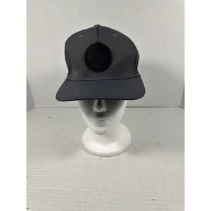 Adidas Ripstop Snapback Hat Gray Rubber Logo Patch Flat Brim Adjustable Cap